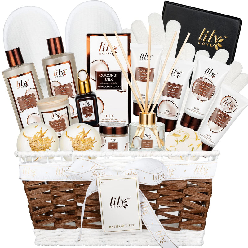 19 Pcs Rose Gifts Spa Gift Set Bath and Body Gifts Basket Set For Women Bath Spa Gift Baskets Set for Women Mom Mothers Day Christmas Birthday Valentines Gifts Spa Kit for Women Mom Gift