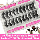 7C SevenCrown Magnetic Eyelashes with Eyeliner Kit, Fluffy Mink Lashes Cat-Eye Look 18-21MM Wispy Long 8D Luxury Volume Fake Eyelash 10 Pairs Cruelty-Free&Vegan Infinity Warehouse