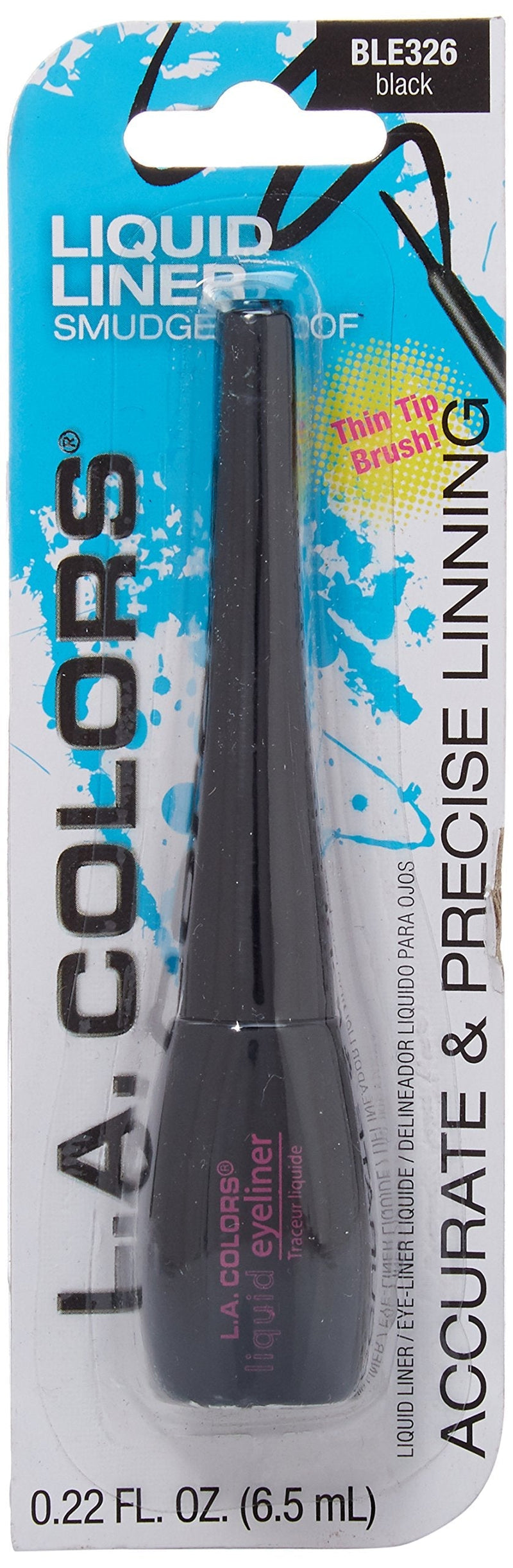 L.A. COLORS Thin Tip Liquid Liner, Black, 0.22 Ounce L.A. COLORS
