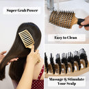 Boar Hair Brushes 2 Pack, Suitable for Men, Women & Kids’ Long Curly Wet or Dry Hair, HIPPIH Hairbrush for Thick Hair Can Adds Shine and Makes Hair Smooth HIPPIH
