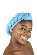 Rosemade 17 Solid Colors Women Head Wrap Hair Scarf Turban Soft Stretch Tie African Hijab Headwear Knit Jersey headwrap (Sky Blue) Rosemade