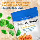 Silver Lozenges with Organic Manuka Honey and Vitamin C - All-Natural Nano Silver 45-50mcg of 60 PPM Colloidal Silver Mineral Drops to Support Immune System, Soothe, Cool Cough & Throat, 24-Lozenges Infinity Warehouse