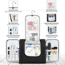 BALEINE Toiletry Bag for Women and Men, Water-Resistance Cosmetic Bags Makeup Organizer for Toiletries with Hanging Hook (Extra Large, Black) BALEINE