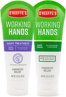 O'Keeffe's Working Hands Hand Cream, 3oz Tube and Working Hands Night Treatment Hand Cream, 3 Ounce Tube O'Keeffe's