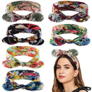 Yeshan Bow Headbands for Women Boho Wide Bandana Headbands Flower Printed Rabbit Ears Hair Bands Fashion and Sport Hair Accessories for Women and Girls,Pack of 6 Yeshan