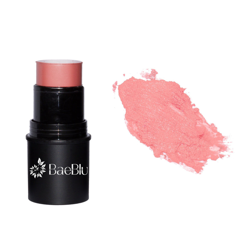 BaeBlu Organic Cheek Tint, 100% Natural Vegan Gluten-Free Cream Blush Stick, Made in USA, Rosé BaeBlu