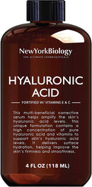 New York Biology Hyaluronic Acid Serum with Vitamins A and C - HUGE 4 oz - Professional Strength Anti Aging Face Serum Improves Skin Texture and Moisturizes Skin NEW YORK BIOLOGY THE ULTIMATE COSMECEUTICALS Store