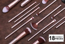 BS-MALL Makeup Brush Set 18 Pcs Premium Synthetic Foundation Powder Concealers Eye shadows Blush Makeup Brushes (Purple) BS-MALL