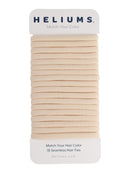 Beige Blonde Skinny Seamless 6mm Medium Hold Soft Nylon Fabric Rolled Ponytail Holders - 18 Hair Ties Heliums Store