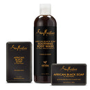 SheaMoisture Bath Face Skin care Kit Body Cleanser for Dull Skin African Black Soap Made with Fair Trade Shea Butter, Aloe Vera, 3 Count SheaMoisture