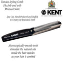 Kent 82T 4" Graphite Folding Pocket Comb for Men, Fine Tooth Hair Comb Straightener for Everyday Grooming Styling Hair, Beard or Mustache, Use Dry or with Balms, Saw Cut Hand Polished, Made in England KENT