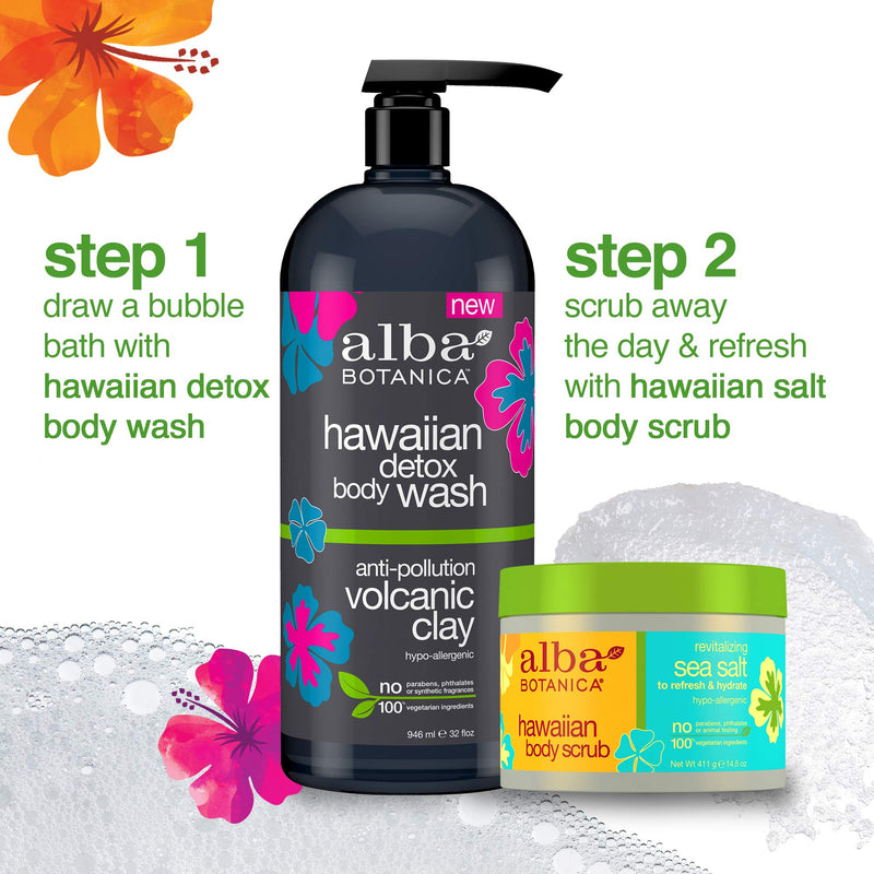 Alba Botanica Hawaiian Home Spa Kit with Plant Based and Cruelty Free Body Wash, Body Scrub, Body Cream and Honey Face Mask Alba Botanica