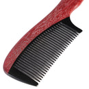 Onedor Handmade 100% Natural Red Sandalwood With Buffalo Horn Fine Tooth Hair Combs - Anti-Static Sandalwood Scent Natural Hair Detangler Wooden (Red Buffalo Horn Fine Tooth) Onedor