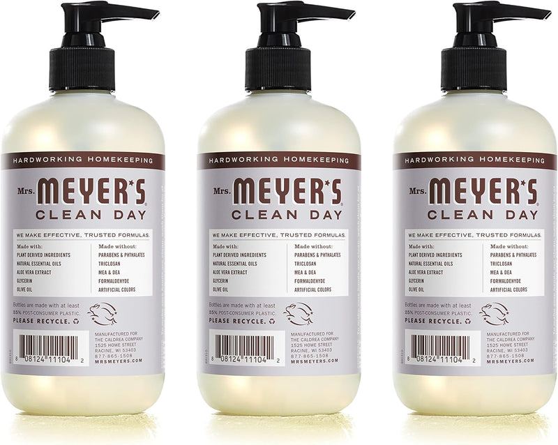MRS. MEYER'S CLEAN DAY Hand Soap, Made with Essential Oils, Biodegradable Formula, Lavender, 12.5 fl. oz - Pack of 3 Infinity Warehouse