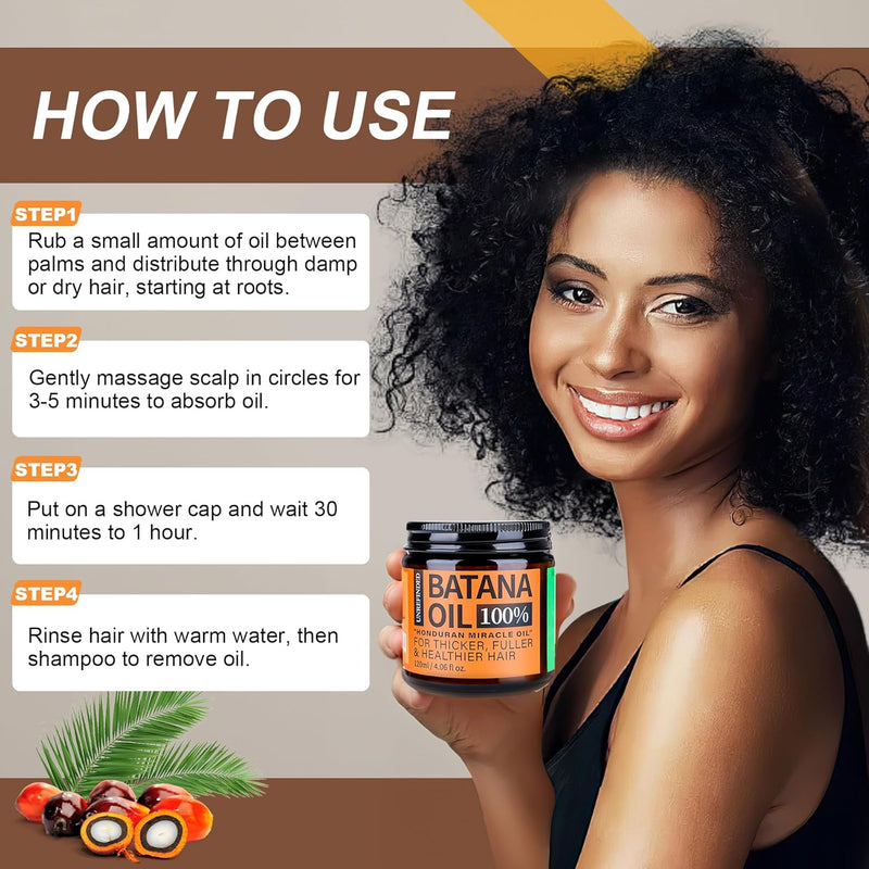 Unrefined Batana Oil for Hair Growth, Dr. Sebi Raw Batana Oil from Honduras, Hair Mask Hair Growth oil with Organic and Natural Ingredients, Mocha, 4.06 fl oz Infinity Warehouse