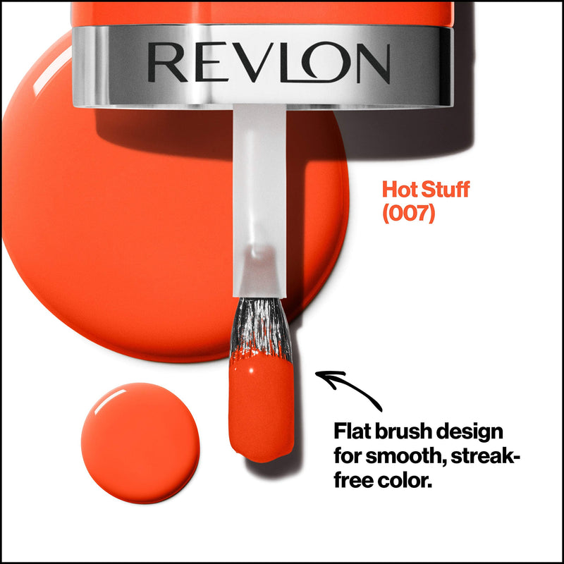 REVLON Ultra HD Snap Nail Colors, Natural Rich Glossy Nail Polish, 100% Vegan Formula, No Base and Top Coat Needed, 007 Hot Stuff, 0.27 Fl Oz REVLON