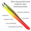 Zizzili Basics Tweezers - Limited Edition Sherbet Ombre Slant Tip - Best Tweezer for Eyebrow, Facial Hair Removal and your Precision Needs Zizzili Basics