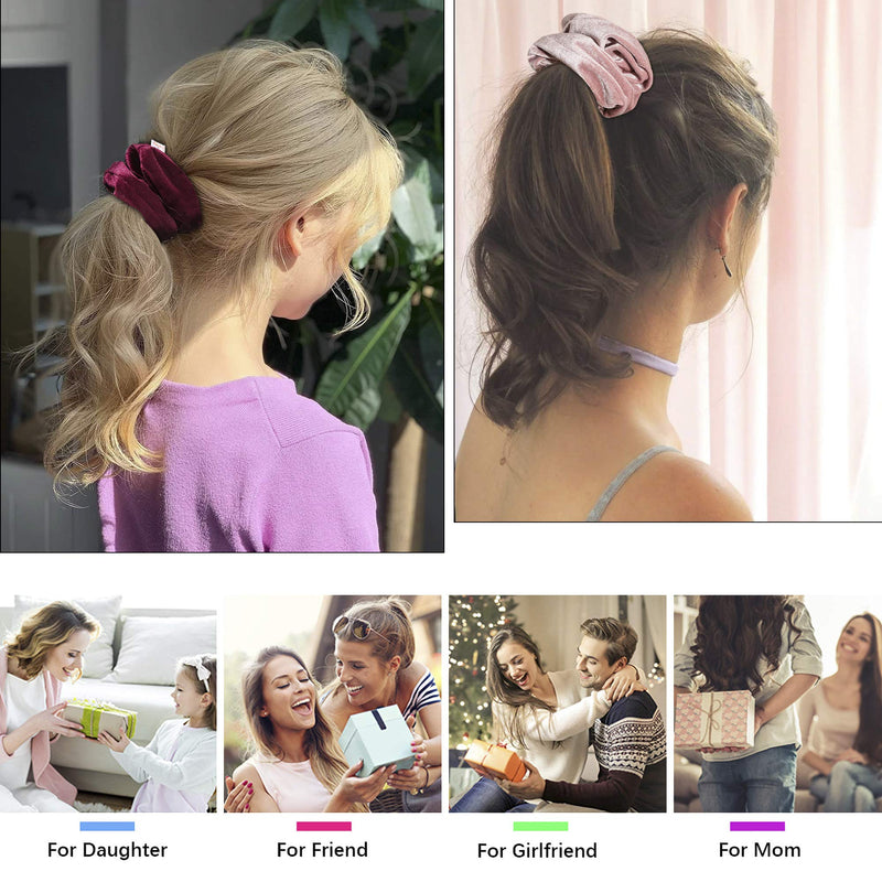 Scrunchies Hair Ties Accessories for Girls Women's Hair Big Velvet Cute Scrunchy Large Jumbo Giant Huge Scrunchie Bulk Pack Hairbands For Thick Curly Hair No Crease Soft Elastic Hair Bands Ivyu