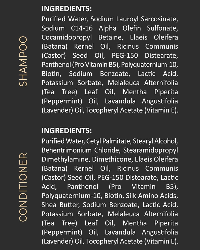 Batana Oil Shampoo and Conditioner Set - Biotin & Tea Tree Oil for Hair Growth & Thickness - Moisturizing & Nourishing Shampoo for Thinning Hair for Men & Women - 16 fl oz Each Infinity Warehouse