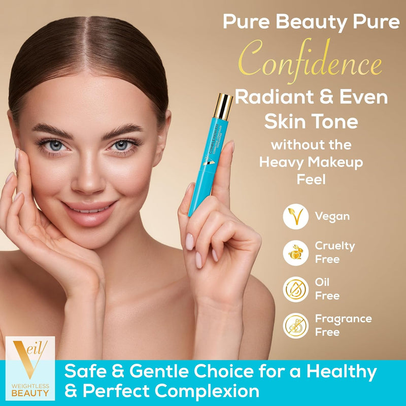 Veil Cosmetics - Complexion Fix Concealer - Liquid Concealer for Under Eye + Dark Circles - Highlight, Contour, Correct - Anti-Aging - Vegan Makeup Pen - Hydrating Lightweight (2N Light Neutral) Infinity Warehouse