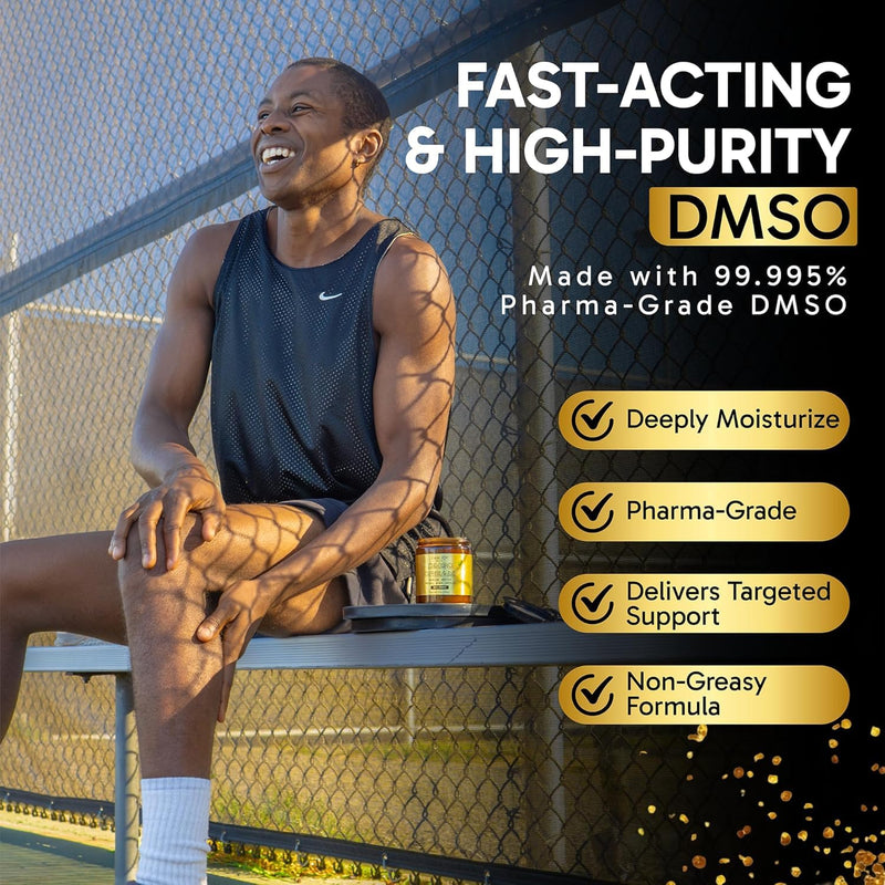 DMSO Cream with Real 24K Colloidal Gold | Promotes Mobility and Joint Comfort | 99.99% Pure Pharmaceutical Grade | Made with Aloe Vera Gel and Shea Butter | Peppermint Scent – 7oz Glass Jar Infinity Warehouse