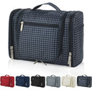 Hanging Toiletry Bag for Women & Men, OMYSTYLE Portable Travel Kit Bag, Waterproof Bathroom Toiletries Organizer with Hook for Makeup, Cosmetic, Shaving, Shampoo (Travel Size, Navy Plaid) OMYSTYLE Store