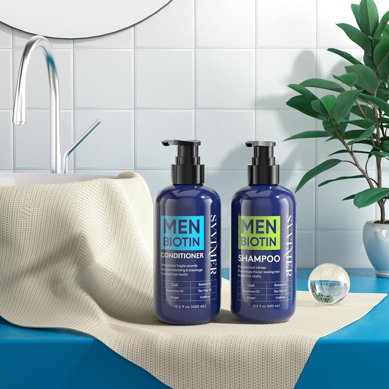 Svvimer Hair Growth Shampoo for Men - Biotin Thickening Shampoo with Rosemary Tea Tree Oil Caffeine for Hair Loss and Thinning - 13.5 Fl Oz (Pack of 1) Infinity Warehouse