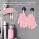 Evridwear Exfoliating Gloves for Shower, 100% Nylon Thick Soft Medium Heavy Bathing Gloves Dead Skin Remover Body Scrubber Smooth Skin with Hang Loop, 1 Pair (Pink) Evridwear