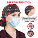 ABAMERICA Working Cap with Button Long Hair, Adjustable Working Hat Ponytail Holder, Tie Back Hats for Women, One Size (A01-2 Pack: Ponytail Black EKG+ Stethoscope) ABAMERICA