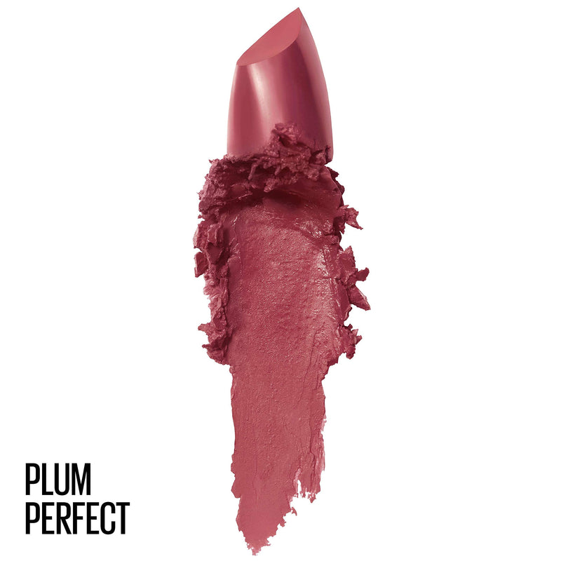Maybelline Color Sensational Lipstick, Lip Makeup, Cream Finish, Hydrating Lipstick, Nude, Pink, Red, Plum Lip Color, Plum Perfect, 0.15 oz; (Packaging May Vary) Maybelline New York