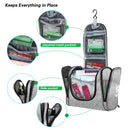 Bago Hanging Travel Toiletry Bag For Women and Men - Large Waterproof Bathroom Shower Bag - Multiple Compartments and Inner Organization (SnowGray) bago