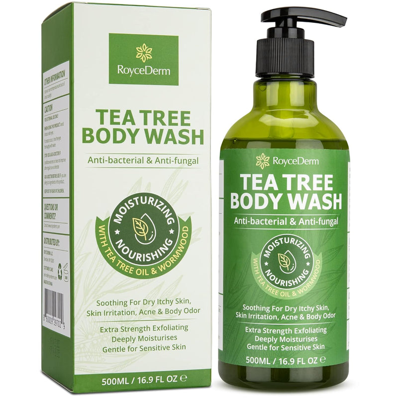 Roycederm Tea Tree Antifungal Care Bundle: Body Wash & Shampoo for Skin and Scalp Health Infinity Warehouse