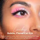 Glamnetic Lashes - Lucky + Black Liquid Liner Bundle | Vegan Magnetic Eyelashes, Short Cat Eye Faux Mink Lashes, Flared, Winged Full Volume, Reusable up to 60 times - 1 Pair Glamnetic