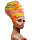 Ankara African Print Soft Headwraps Headband Long Hair Head Wrap Scarf Turban Tie Jersey Knit African head wraps(Tie Dye Style 2) Novarena