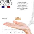 Camila Paris CP3047 French Hair Clip for Women, 1.5 inch Set of 2 Beige Girls Hair Claw Clips Jaw Fashion Durable Styling Hair Accessories for Women, Strong Hold No Slip Grip, Made in France Camila