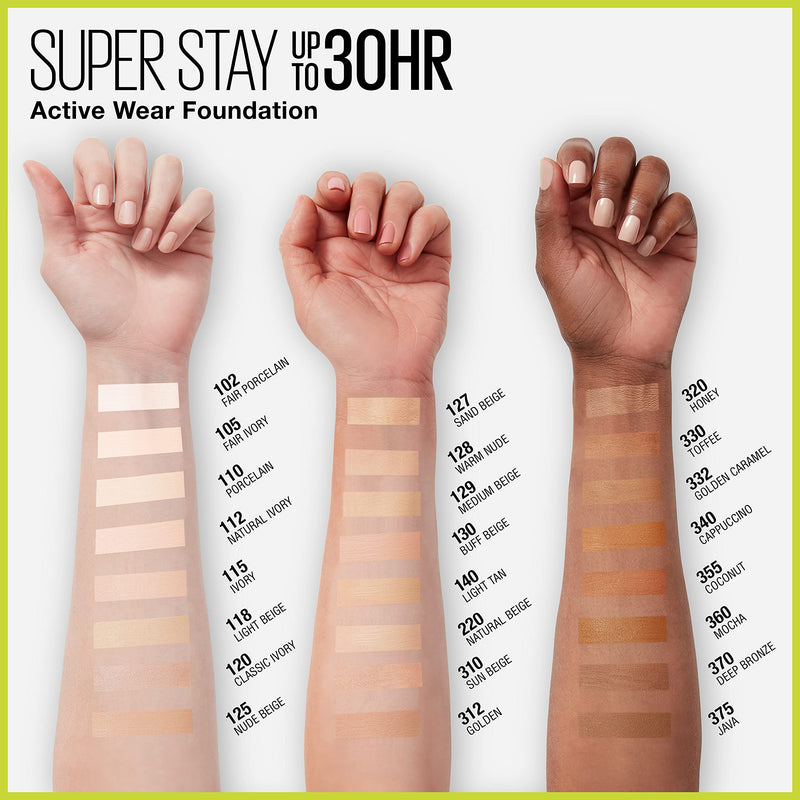 Maybelline Super Stay Full Coverage Liquid Foundation Makeup, Golden, 1 Fl Oz Maybelline New York