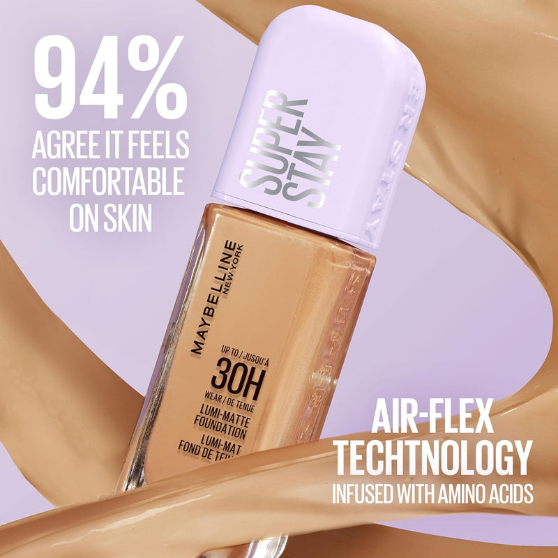 Maybelline Super Stay Lumi-Matte Foundation, Lightweight and Buildable Full Coverage Foundation Makeup For Up To 30HR Wear, 102, 1 Count - Infinity Warehouse