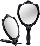 Probeautify Decorative Hand Held Mirror - Beautifully Butterfly Design Hand Mirrors with Handle - Lightweight Mirror - 180 Degrees Full Folding Portable Mirror - Travel Makeup Mirror (Black) PROBEAUTIFY