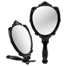 Probeautify Decorative Hand Held Mirror - Beautifully Butterfly Design Hand Mirrors with Handle - Lightweight Mirror - 180 Degrees Full Folding Portable Mirror - Travel Makeup Mirror (Black) PROBEAUTIFY