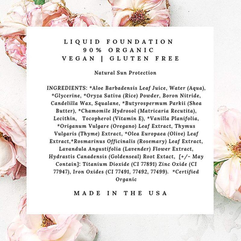 Mom's Secret 100% Natural Foundation, Organic, Vegan, Aloe Based, Natural Sun Protection, Gluten Free, Cruelty Free, Made in the USA, 1FL Oz. (Porcelain) Mom's Secret