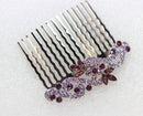 Faship Gorgeous Purple Rhinestone Crystal Floral Hair Comb Faship
