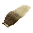 GOO GOO 20 Inch Human Hair Extensions Tape in Balayage Ash Brown to Platinum Blonde Hair Extensions 20pcs 50g Tape in Hair Extensions Natural Remy Human Hair Extensions GOO GOO Store