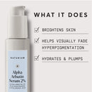 Alpha Arbutin Serum 2% - 1 oz, with Alpha Arbutin, Niacinamide and Lemon Naturium