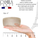 Camila Paris CP2912 French Side Combs Large 2 Pack Curved, Nude Flexible Durable Cellulose Hair Combs, Strong Hold Grip Hair Clips for Women, No Slip Styling Girls Hair Accessories, Made in France Camila Store