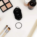 Heliums Black Thin 2mm Hair Elastics, Color Match Hair Ties for Fine Hair, 1.75 Inch Standard Size - 40 Count Heliums