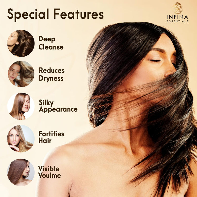 Castor Oil Shampoo and Conditioner Set for Hair Growth with Rosemary & Peppermint Oil - Cleanse Hair, Strengthen & Shine with Castor Shampoo and Conditioner - Anti-Hair Loss for Men & Women - 16 fl oz Infinity Warehouse