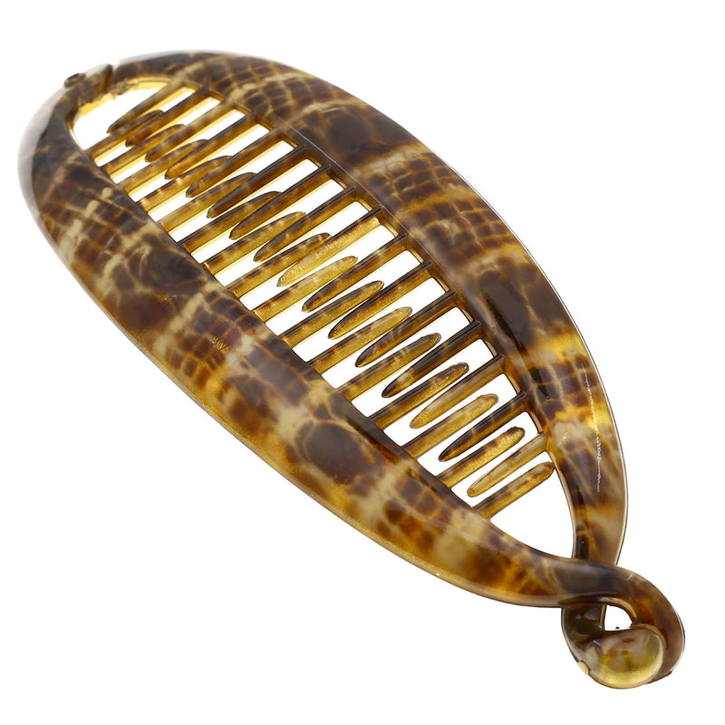 Camila Paris CP1040 5.5 inch French Banana Clip Hair Comb Classic Girls Updo Flexible Ponytail Holder Interlocking Banana Combs, Fashion Durable Styling Hair Accessories for Women, Made in France Camila