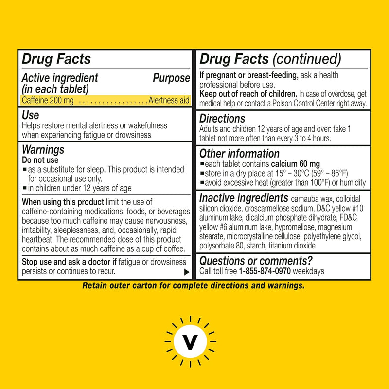 Vivarin, Caffeine Pills, 200mg Caffeine per Dose, Safely and Effectively Helps You Stay Awake, No Sugar, Calories or Hidden Ingredients, Energy Supplement, 40 Tablets Infinity Warehouse