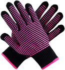 Teenitor 2 Pcs Heat Resistant Gloves with Silicone Bumps, (New Upgraded ) Professional Heat Proof Glove Mitts for Hair Styling Curling Iron Wand Flat Iron Hot-Air Brushes, Universal Fit Size Teenitor Store