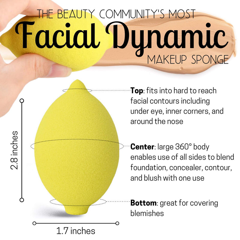 Thirsty Lemon Makeup Sponge by Ally Things Beauty | Yellow Lemon Shaped Makeup Blender for Liquid Foundation, Cream or Powder Blending - Cosmetic Applicator - Cute & Latex-Free Daily Beauty Sponge Ally Things Beauty